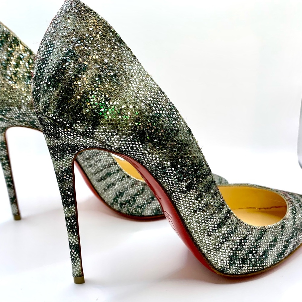 Christian Louboutin Pigalle Follies 100 Glitter Sirene High Heels S 37 - Picture 5 of 15